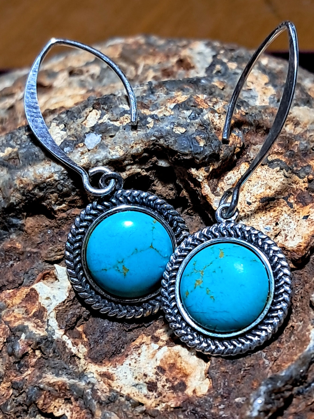 NWOT CFJ Sterling Turquoise French Wire Earrings